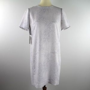 Aritzia Babaton Patricio Crepe Short Sleeve Python Print Mini Dress 10 NWT